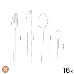 Amefa - Manille Stonewash 16-delige Bestekset - Goud