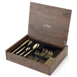 Amefa - Oxford 24-delige Bestekset 6 Personen PVD Hoogglans Goud - in luxe kist