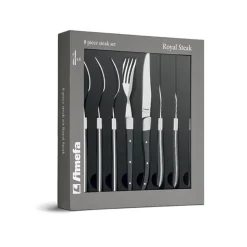 Amefa - Royal Steak 8-delige Steakmessenset - Zwart