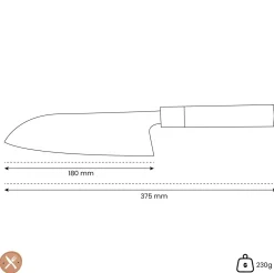 Ame - Japanse Santoku Rain Pattern 18 cm