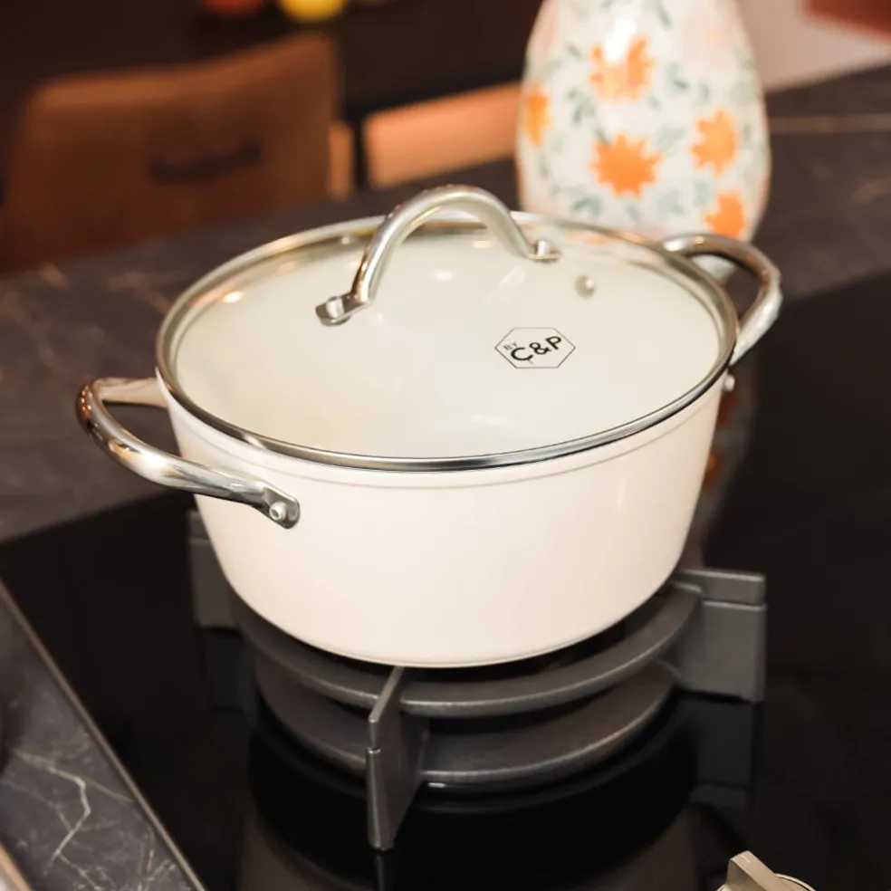 Cook & Pan - Go Ivory Kookpan 20 cm met glazen deksel