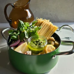 Cook & Pan - Honey Go Green Kookpot 22 cm met glazen deksel