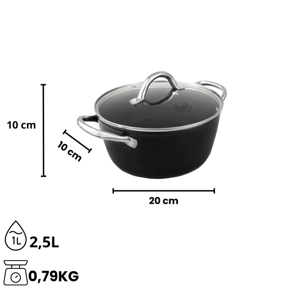 Cook & Pan - Signature Kookpan 20 cm met glazen deksel