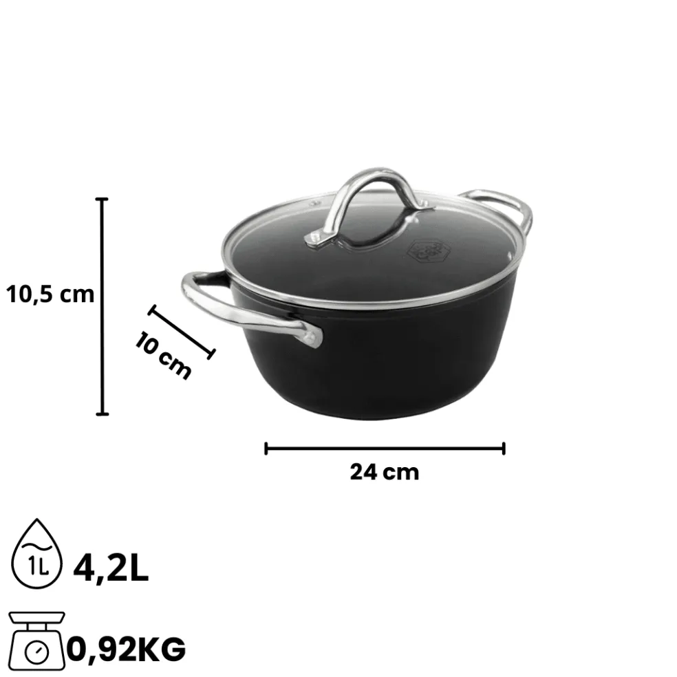 Cook & Pan - Signature Kookpan 24 cm met glazen deksel