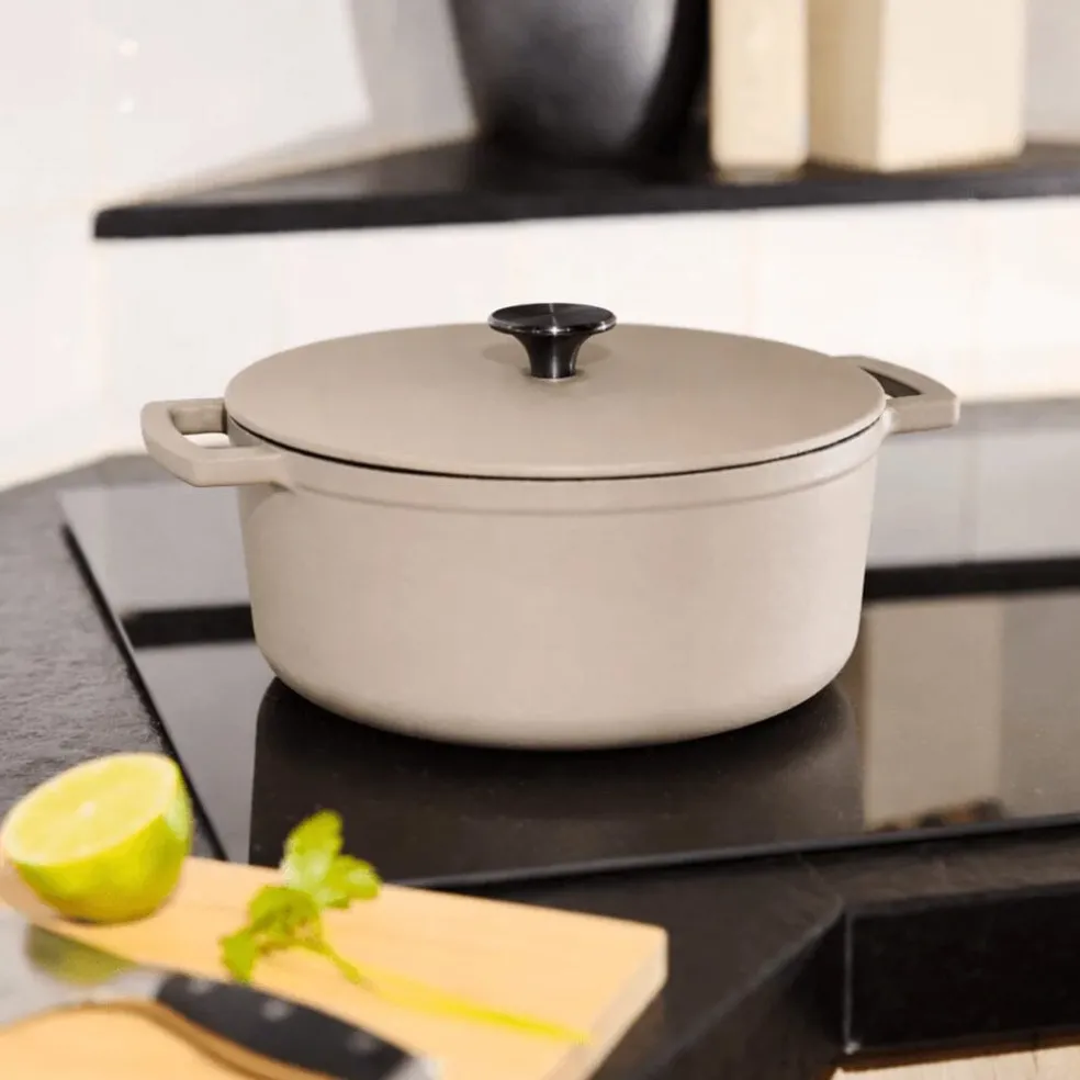 Cook & Pan - Taupe of Mind Gietijzeren Braadpan 28 cm - 6.5 liter