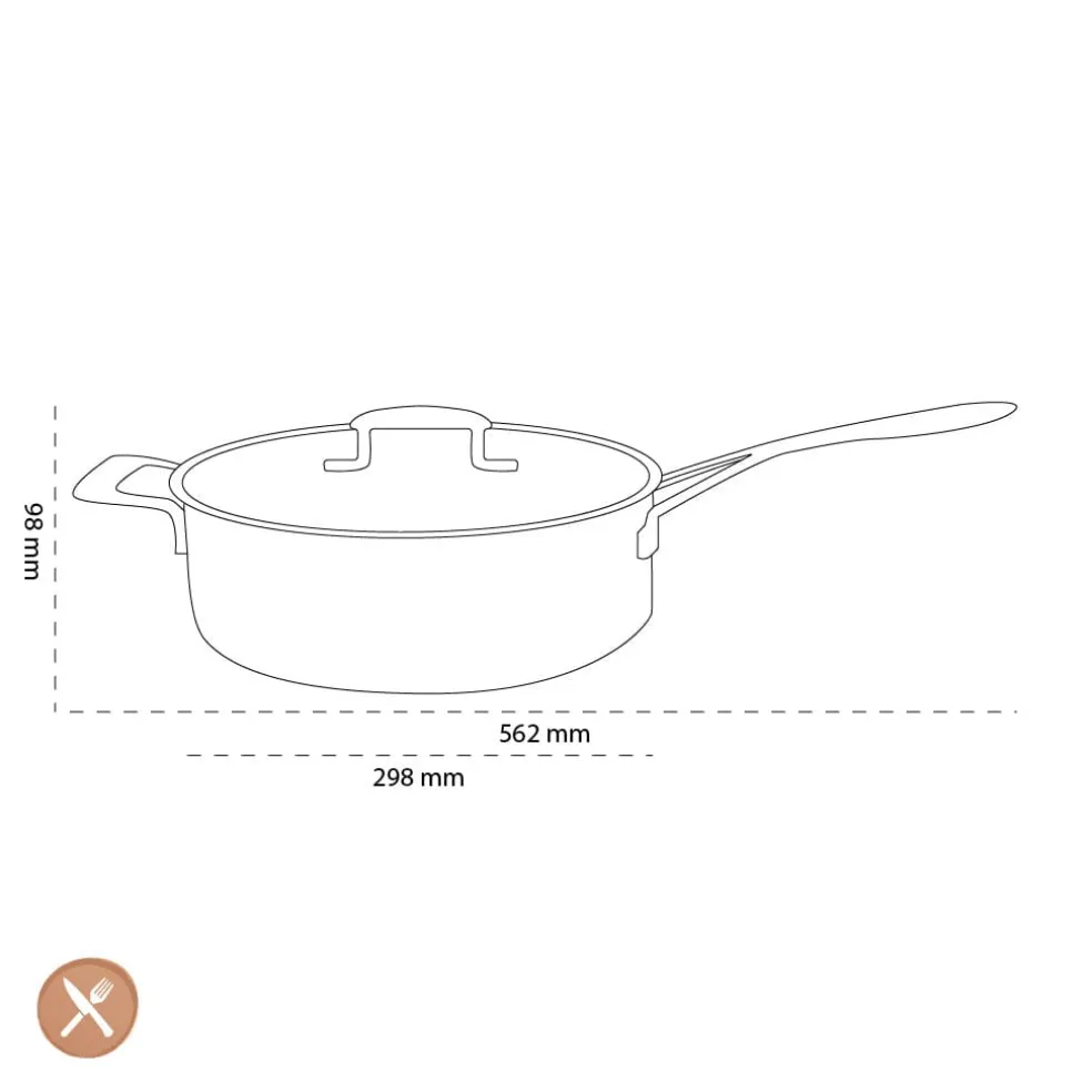 Demeyere - Industry 5 Hapjespan met deksel 28 cm