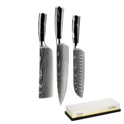 Epoxy Onyx Damascus Print 3-Delige Messenset - Combideal XL
