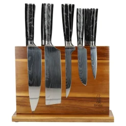 Epoxy Onyx Damascus Print 9-Delige Messenset + Messenblok