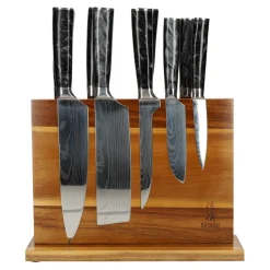 Epoxy Onyx Damascus Print 9-Delige Messenset + Messenblok