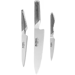 Global - G-21138 3-delige Messenset Koksmes + Fileermes + Officemes