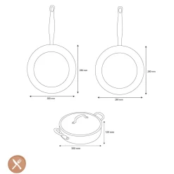 GreenPan - Barcelona Pro 4-delige Pannenset 28/30/28 cm - koekenpan + stoofpan met deksel + wokpan
