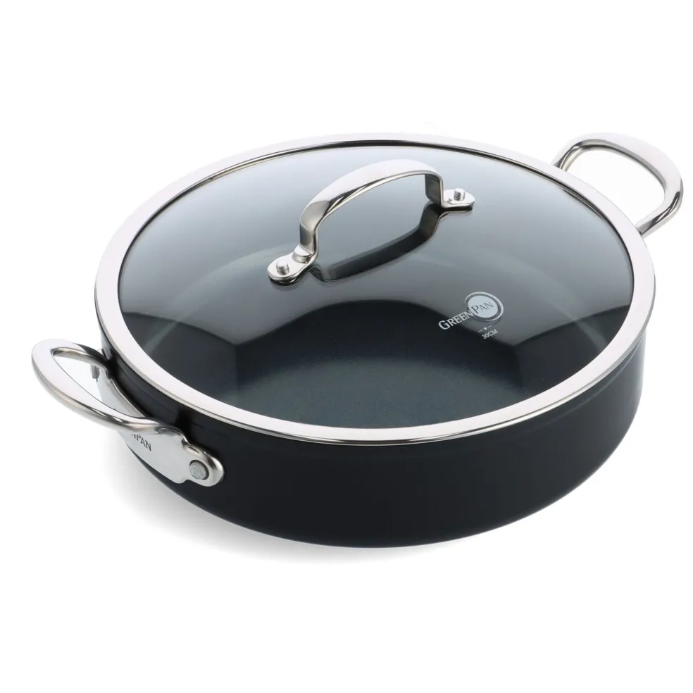 GreenPan - Barcelona Pro XL 6-delige Pannenset 20/28/30/28/28 cm - 2 koekenpannen + stoofpan met deksel + wokpan + braadpan
