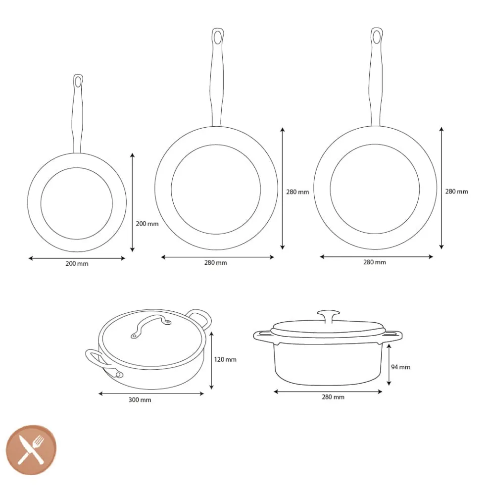 GreenPan - Barcelona Pro XL 6-delige Pannenset 20/28/30/28/28 cm - 2 koekenpannen + stoofpan met deksel + wokpan + braadpan