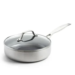 GreenPan - Geneva All You Need 9-delige Pannenset 18/24/24/28/28 cm - 2 koekenpannen + stoofpan met deksel + wokpan + braadpan + 3-delige spatelset