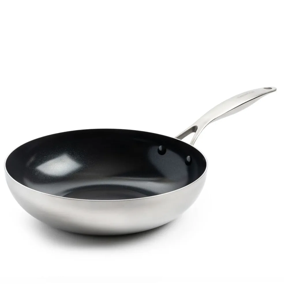 GreenPan - Geneva All You Need 9-delige Pannenset 18/24/24/28/28 cm - 2 koekenpannen + stoofpan met deksel + wokpan + braadpan + 3-delige spatelset