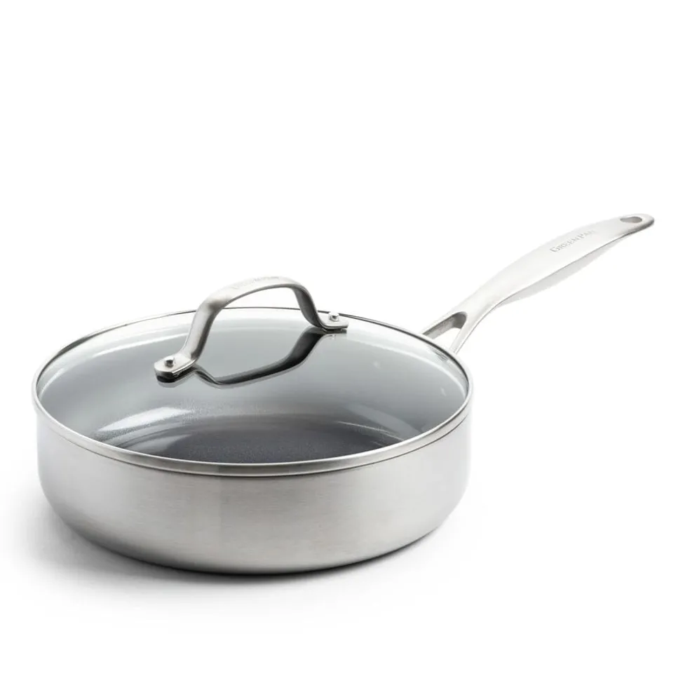 GreenPan - Geneva 4-delige Pannenset 24/24/28 cm - koekenpan + stoofpan met deksel + wokpan