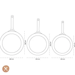 GreenPan - Natural 3-delige pannenset met keramische antiaanbaklaag 20/24/28 cm