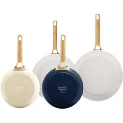 GreenPan - Padova Cream/Oxford Blue 4-delige Koekenpannenset 20/26 cm