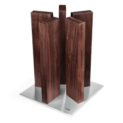 Kai Shun - ''Stonehenge'' Messenblok, Edelstaal/Walnoot