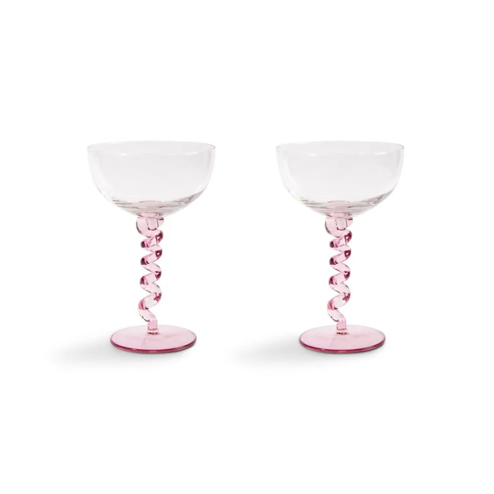 &Klevering - Coupe spiraal roze set van 2