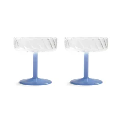 &Klevering - Coupe twirl blauw set van 2