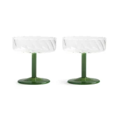 &Klevering - Coupe twirl donkergroen set van 2