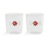 &Klevering - Glas flora rood set van 2