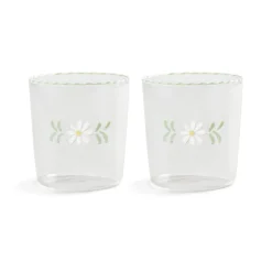 &Klevering - Glas flora wit set van 2