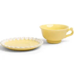 &Klevering - Kop en Schotel Whip - Geel - Set Van 2