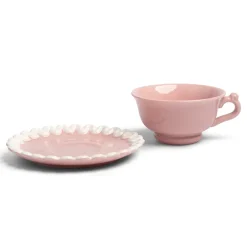 &Klevering - Kop en Schotel Whip - Roze - Set Van 2