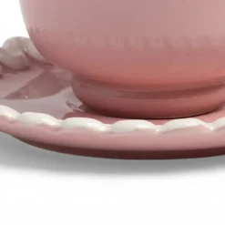 &Klevering - Kop en Schotel Whip - Roze - Set Van 2