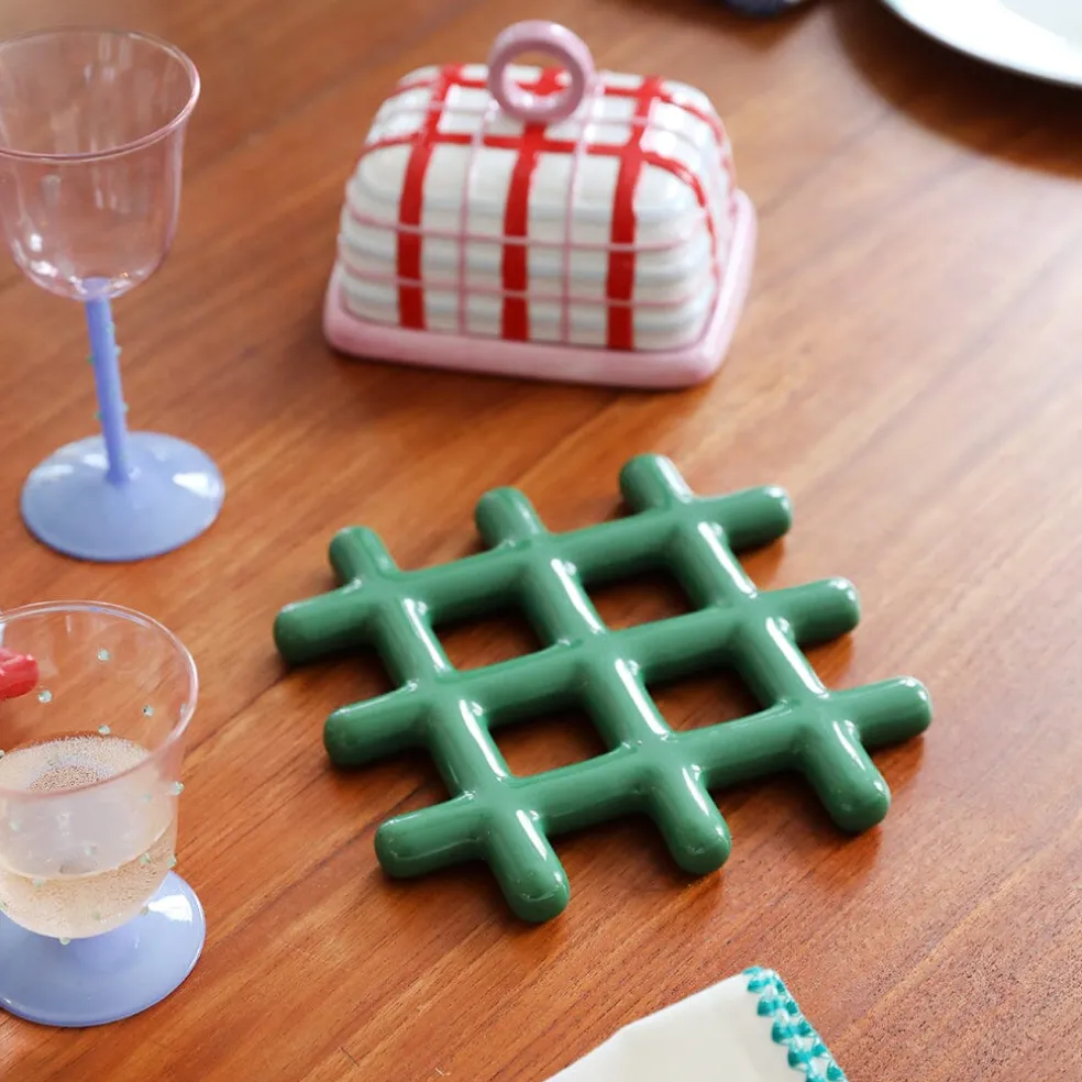 &Klevering - Onderzetter - Grid - Groen