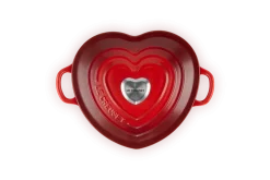Le Creuset - Braadpan "Hart" in Geëmailleerd Gietijzer met RVS Hartjesknop