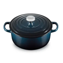 Le Creuset - Braadpan Rond in Geëmailleerd Gietijzer - Nuit - 24 cm