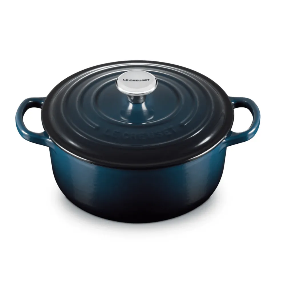 Le Creuset - Braadpan Rond in Geëmailleerd Gietijzer - Nuit - 24 cm