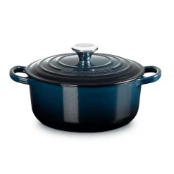 Le Creuset - Braadpan Rond in Geëmailleerd Gietijzer - Nuit - 24 cm
