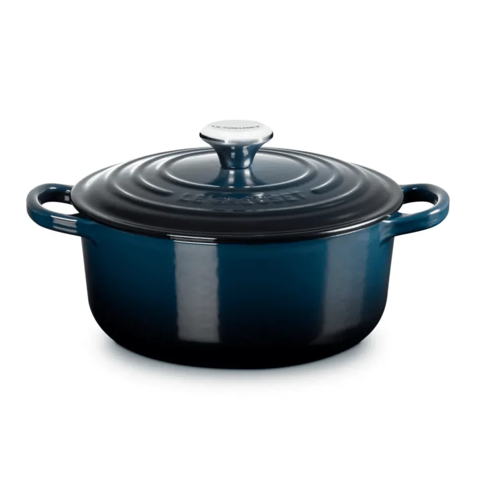Le Creuset - Braadpan Rond in Geëmailleerd Gietijzer - Nuit - 24 cm