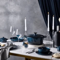 Le Creuset - Braadpan Rond in Geëmailleerd Gietijzer - Nuit - 24 cm