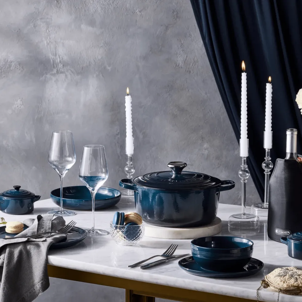 Le Creuset - Braadpan Rond in Geëmailleerd Gietijzer - Nuit - 28 cm