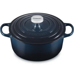 Le Creuset - Braadpan Rond in Geëmailleerd Gietijzer - Nuit - 28 cm