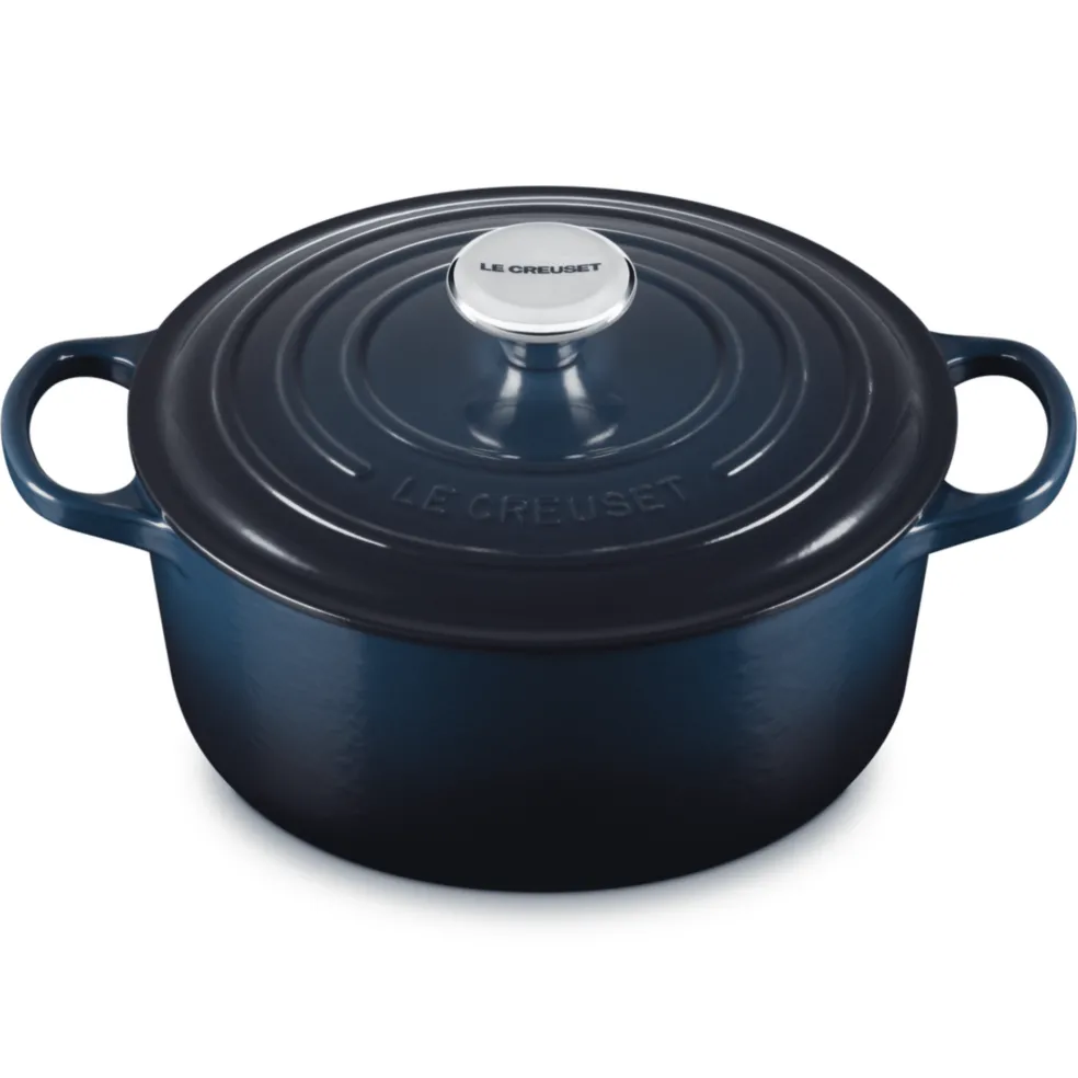Le Creuset - Braadpan Rond in Geëmailleerd Gietijzer - Nuit - 28 cm