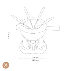 Le Creuset - Fondueset, ook voor kaas Kersenrood 20cm 2l
