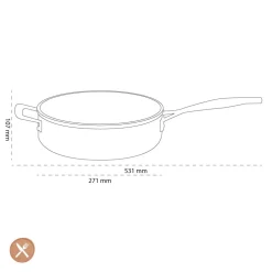 Le Creuset - Hapjespan met extra handvat 26 cm