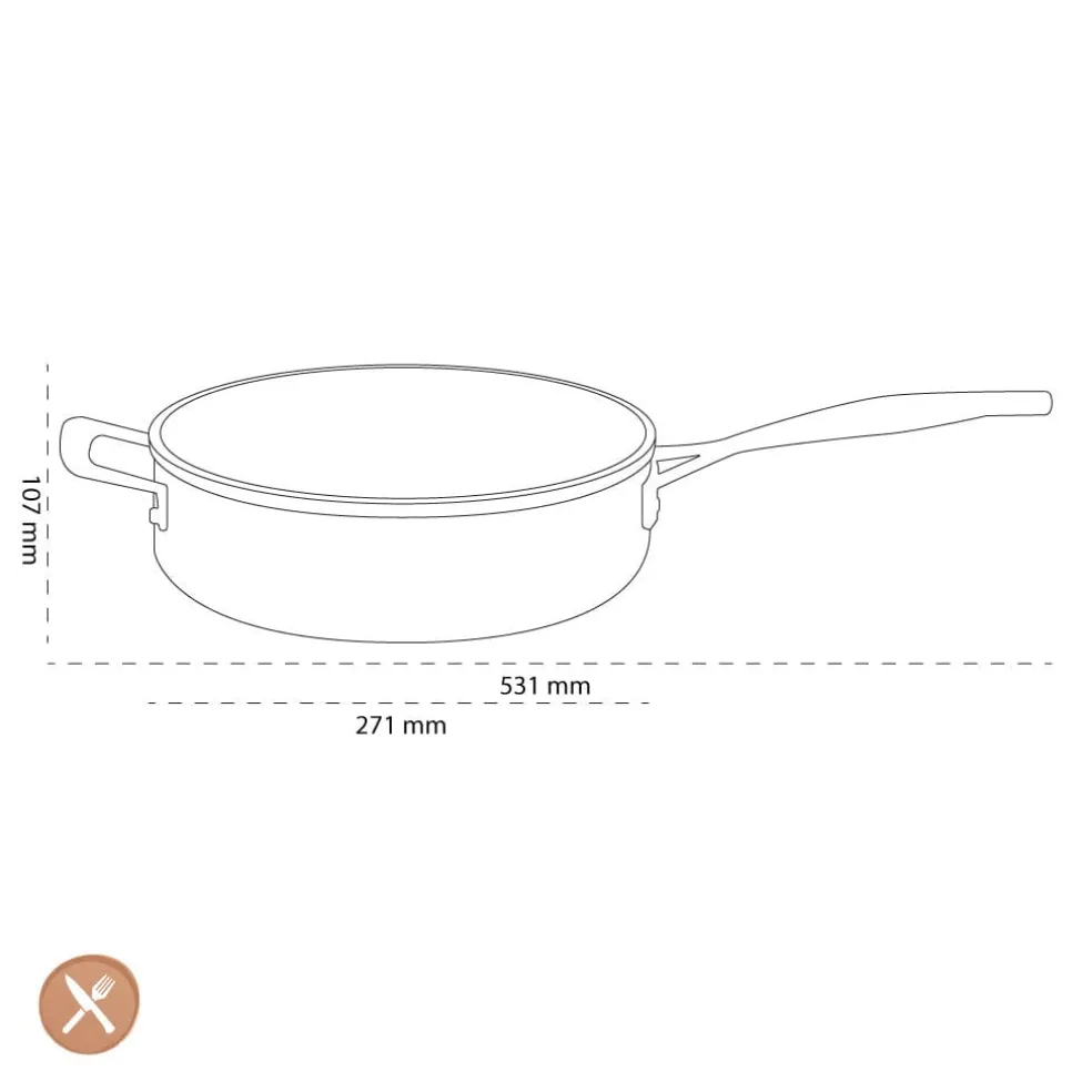 Le Creuset - Hapjespan met extra handvat 26 cm