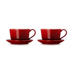 Le Creuset - Mokken in Hartjesvorm 2-delige Set Kersenrood