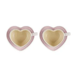 Le Creuset - Mokken in Hartjesvorm 2-delige Set Shell Pink