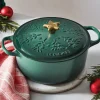 Le Creuset - Noel braadpan 4,2 liter ø 24 cm gietijzer groen