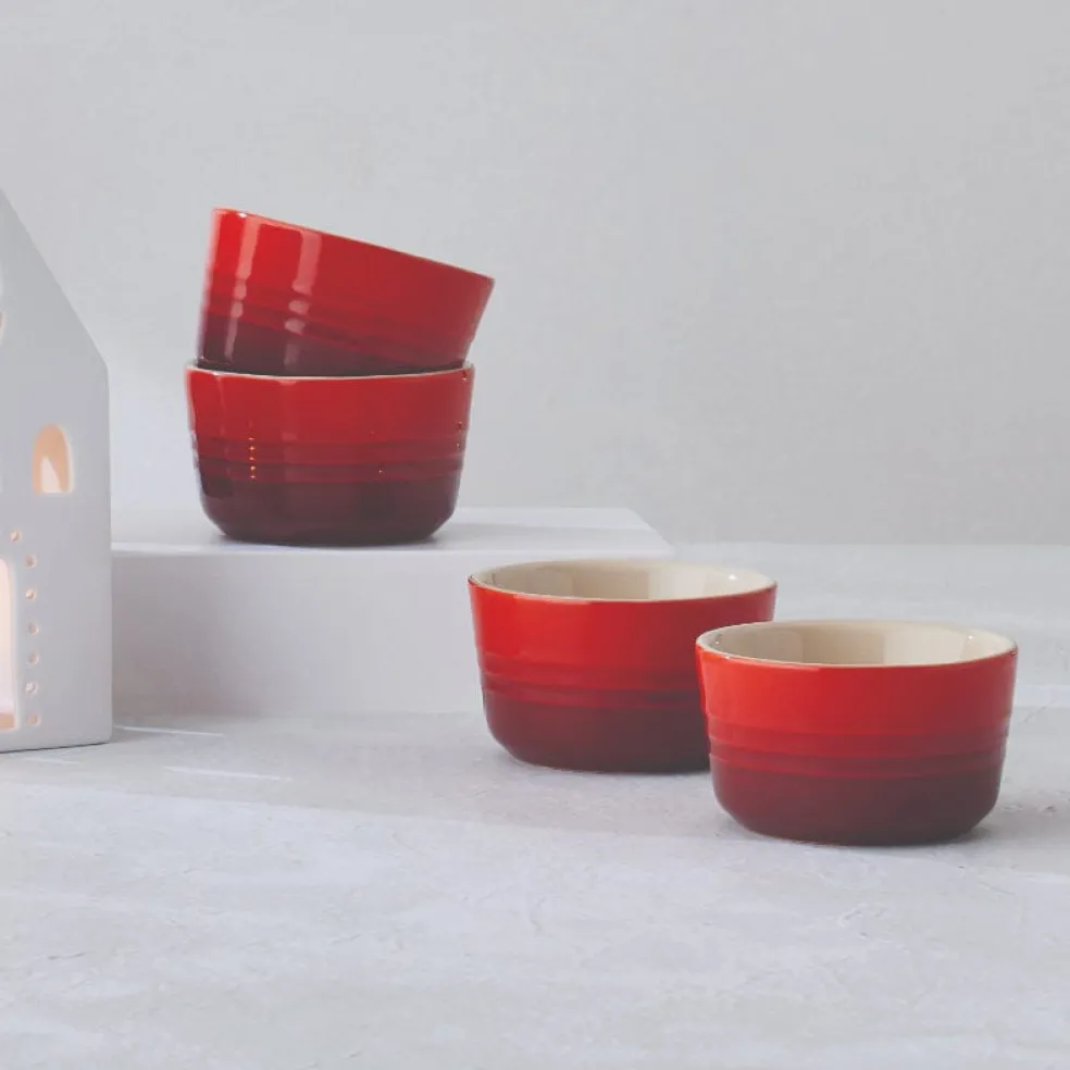 Le Creuset - Set van 4 Mini-Ramekins Kersenrood 7,8cm 0,1l
