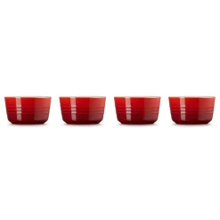 Le Creuset - Set van 4 Mini-Ramekins Kersenrood 7,8cm 0,1l