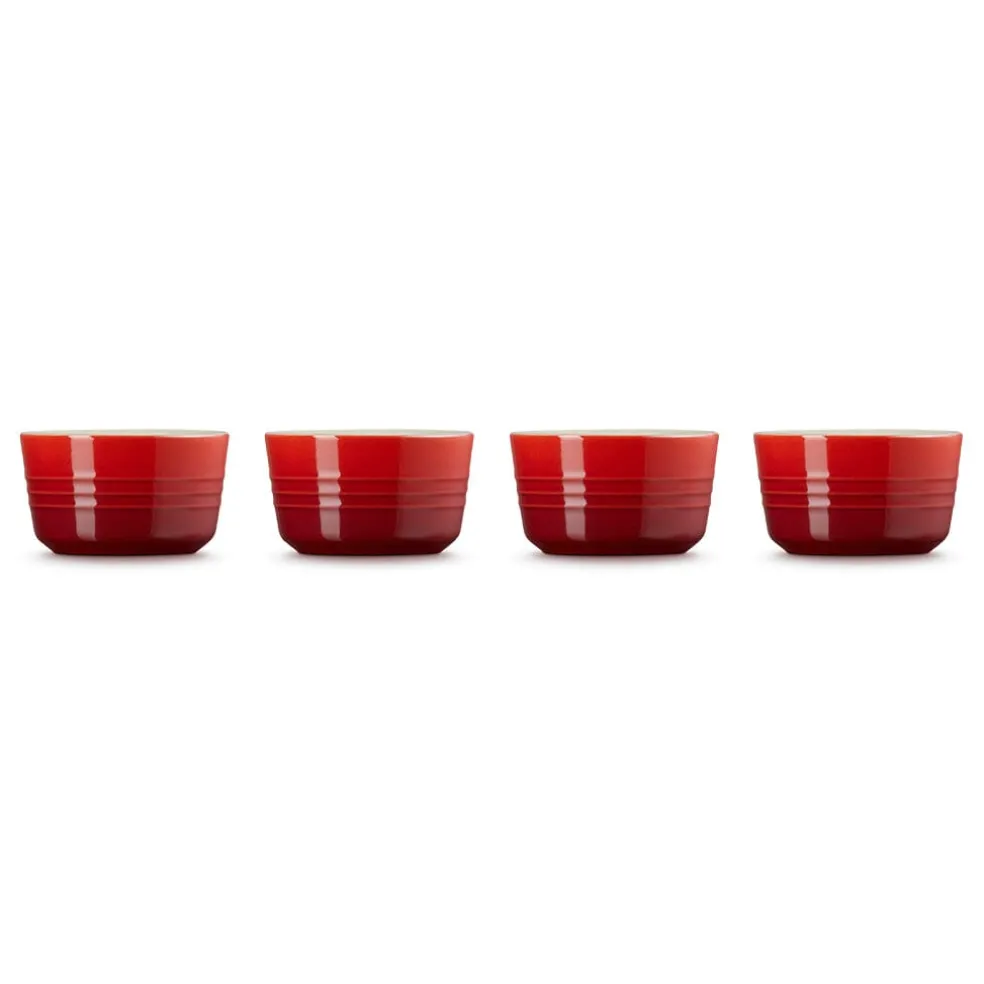 Le Creuset - Set van 4 Mini-Ramekins Kersenrood 7,8cm 0,1l